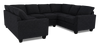 Made in Canada Customizable Sofa Lab Arc U-Shaped Sectional - Teddy Raven | Sofa sectionnel en U personnalisable Arc de Sofa Lab fabriqué au Canada en tissu - Teddy Raven