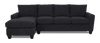 Made in Canada Customizable Sofa Lab Arc Left-Facing Fabric Sofa Chaise - Teddy Raven | Sofa avec fauteuil long de gauche personnalisable Arc de Sofa Lab fabriqué au Canada en tissu - Teddy Raven