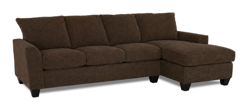 Sofa avec fauteuil long de droite personnalisable Arc de Sofa Lab fabriqué au Canada en tissu - Teddy Walnut