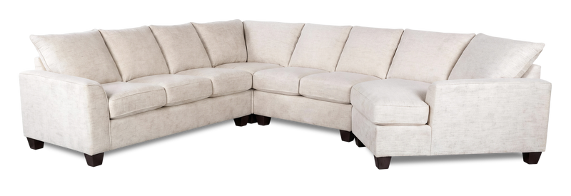 Sofa sectionnel de droite 4 pièces avec fauteuil enveloppant personnalisable Arc de Sofa Lab fabriqué au Canada en tissu - Chenille White