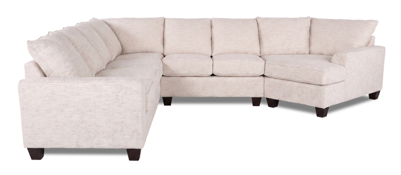 Sofa sectionnel de droite 4 pièces avec fauteuil enveloppant personnalisable Arc de Sofa Lab fabriqué au Canada en tissu - Chenille White