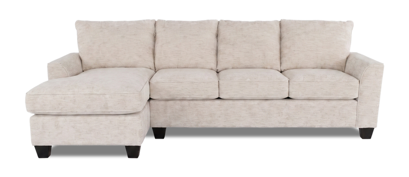 Sofa avec fauteuil long de gauche personnalisable Arc de Sofa Lab fabriqué au Canada en tissu - Chenille White