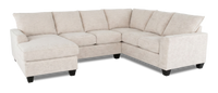 Sofa sectionnel de gauche 3 pièces avec fauteuil long personnalisable Arc de Sofa Lab fabriqué au Canada en tissu - Chenille White