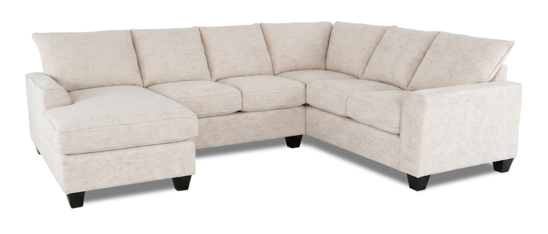 Sofa sectionnel de gauche 3 pièces avec fauteuil long personnalisable Arc de Sofa Lab fabriqué au Canada en tissu - Chenille White