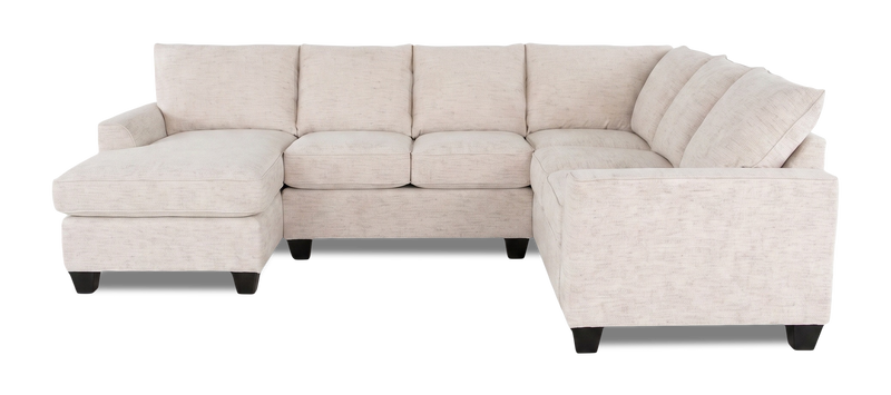Sofa sectionnel de gauche 3 pièces avec fauteuil long personnalisable Arc de Sofa Lab fabriqué au Canada en tissu - Chenille White