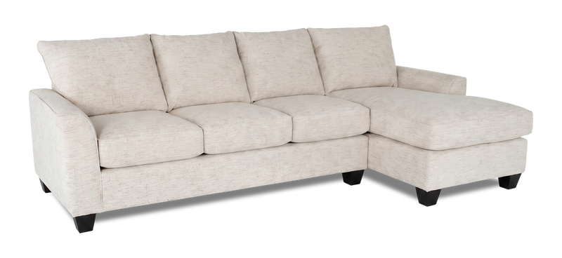 Sofa-lit sectionnel de droite personnalisable Arc de Sofa Lab fabriqué au Canada en tissu - Chenille White