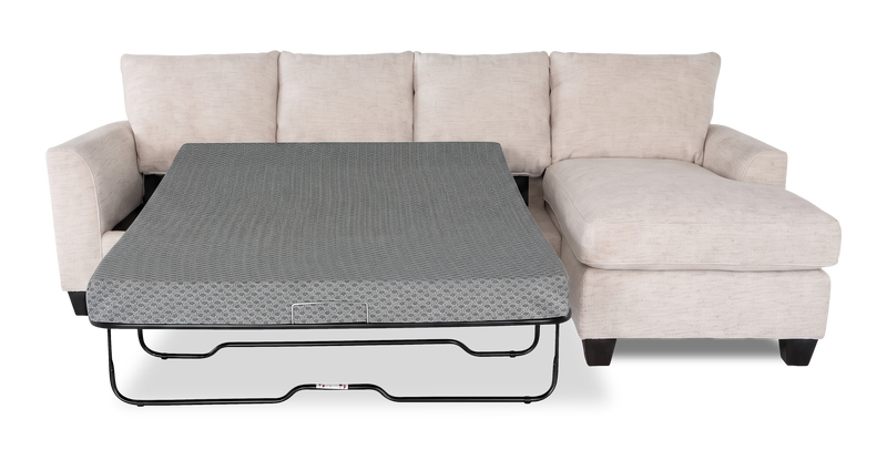 Sofa-lit sectionnel de droite personnalisable Arc de Sofa Lab fabriqué au Canada en tissu - Chenille White