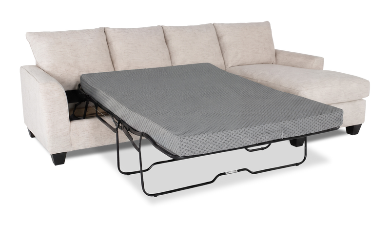 Sofa-lit sectionnel de droite personnalisable Arc de Sofa Lab fabriqué au Canada en tissu - Chenille White