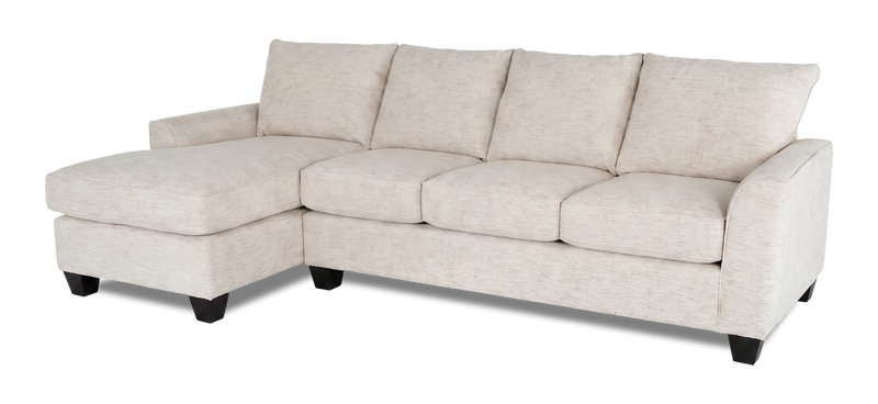 Sofa-lit sectionnel de gauche personnalisable Arc de Sofa Lab fabriqué au Canada en tissu - Chenille White
