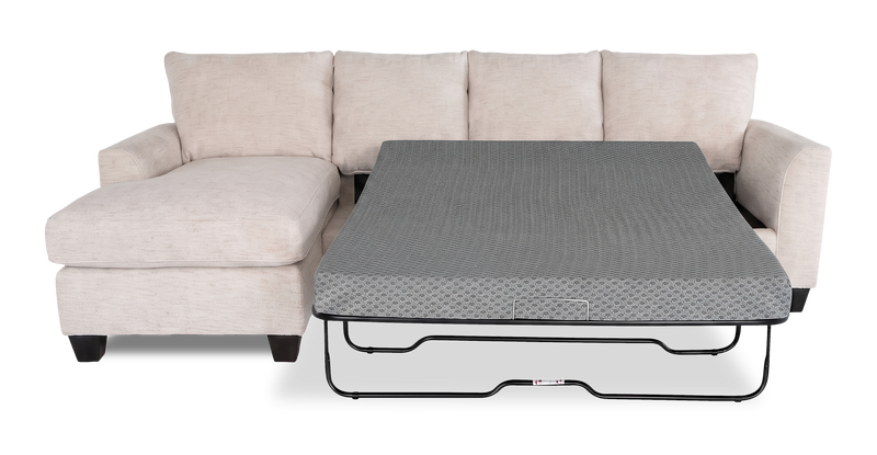 Sofa-lit sectionnel de gauche personnalisable Arc de Sofa Lab fabriqué au Canada en tissu - Chenille White