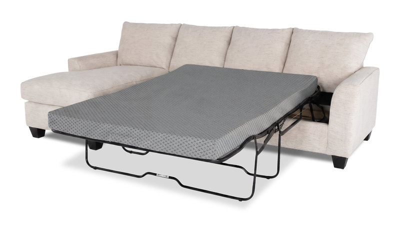 Sofa-lit sectionnel de gauche personnalisable Arc de Sofa Lab fabriqué au Canada en tissu - Chenille White