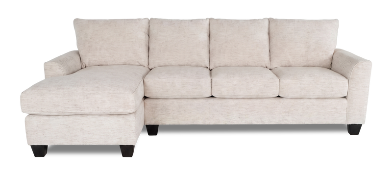 Sofa-lit sectionnel de gauche personnalisable Arc de Sofa Lab fabriqué au Canada en tissu - Chenille White