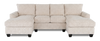 Made in Canada Customizable Sofa Lab Arc Fabric Double Chaise Sectional - Chenille White | Sofa sectionnel avec deux fauteuils longs personnalisable Arc de Sofa Lab fabriqué au Canada en tissu - Chenille White