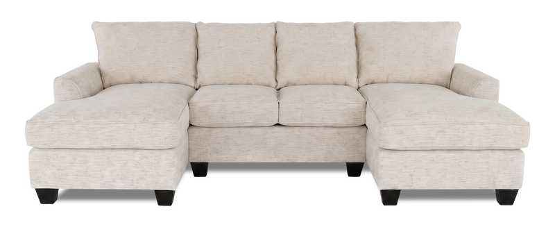 Sofa sectionnel avec deux fauteuils longs personnalisable Arc de Sofa Lab fabriqué au Canada en tissu - Chenille White 