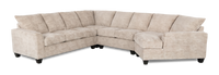 Sofa sectionnel de droite 4 pièces avec fauteuil enveloppant personnalisable Arc de Sofa Lab fabriqué au Canada en tissu - Plush Parchment