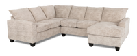  Sofa sectionnel de droite 3 pièces avec fauteuil long personnalisable Arc de Sofa Lab fabriqué au Canada en tissu - Plush Parchment