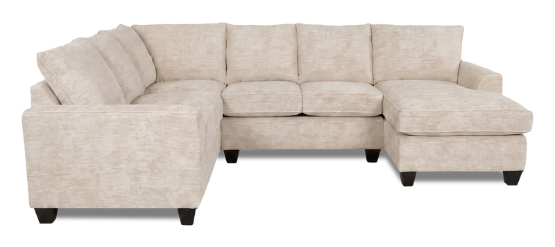 Sofa sectionnel de droite 3 pièces avec fauteuil long personnalisable Arc de Sofa Lab fabriqué au Canada en tissu - Plush Parchment