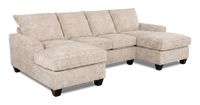  Sofa sectionnel avec deux fauteuils longs personnalisable Arc de Sofa Lab fabriqué au Canada en tissu - Plush Parchment