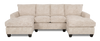 Made in Canada Customizable Sofa Lab Arc Fabric Double Chaise Sectional - Plush Parchment | Sofa sectionnel avec deux fauteuils longs personnalisable Arc de Sofa Lab fabriqué au Canada en tissu - Plush Parchment