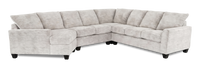  Sofa sectionnel de gauche 4 pièces avec fauteuil enveloppant personnalisable Arc de Sofa Lab fabriqué au Canada en tissu - Plush Oyster