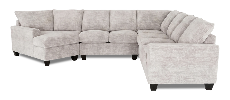 Sofa sectionnel de gauche 4 pièces avec fauteuil enveloppant personnalisable Arc de Sofa Lab fabriqué au Canada en tissu - Plush Oyster