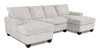 Sofa sectionnel avec deux fauteuils longs personnalisable Arc de Sofa Lab fabriqué au Canada en tissu - Plush Oyster