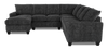 Made in Canada Customizable Sofa Lab Arc 4-Piece Left-Facing Sectional with Chaise - Plush Charcoal   | Sofa sectionnel de gauche 4 pièces avec fauteuil long personnalisable Arc de Sofa Lab fabriqué au Canada en tissu - Plush Charcoal