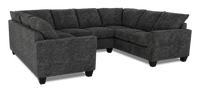 Sofa sectionnel en U personnalisable Arc de Sofa Lab fabriqué au Canada en tissu - Plush Charcoal