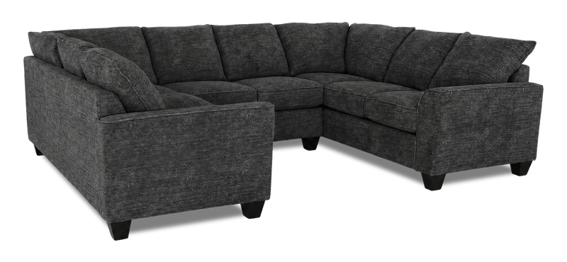 Sofa sectionnel en U personnalisable Arc de Sofa Lab fabriqué au Canada en tissu - Plush Charcoal 