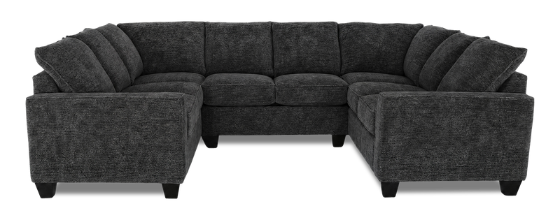 Sofa sectionnel en U personnalisable Arc de Sofa Lab fabriqué au Canada en tissu - Plush Charcoal 