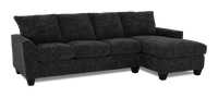 Sofa avec fauteuil long de droite personnalisable Arc de Sofa Lab fabriqué au Canada en tissu - Plush Charcoal