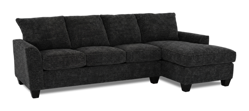Sofa avec fauteuil long de droite personnalisable Arc de Sofa Lab fabriqué au Canada en tissu - Plush Charcoal 