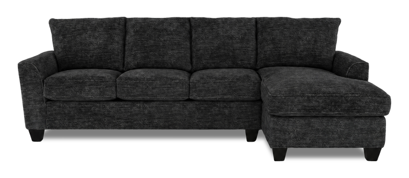 Sofa avec fauteuil long de droite personnalisable Arc de Sofa Lab fabriqué au Canada en tissu - Plush Charcoal 