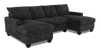 Sofa sectionnel avec deux fauteuils longs personnalisable Arc de Sofa Lab fabriqué au Canada en tissu - Plush Charcoal