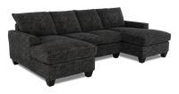  Sofa sectionnel avec deux fauteuils longs personnalisable Arc de Sofa Lab fabriqué au Canada en tissu - Plush Charcoal