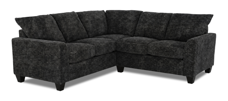 Sofa sectionnel 2 pièces personnalisable Arc de Sofa Lab fabriqué au Canada en tissu - Plush Charcoal 