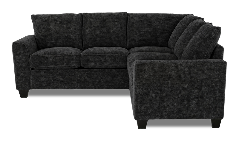 Sofa sectionnel 2 pièces personnalisable Arc de Sofa Lab fabriqué au Canada en tissu - Plush Charcoal 