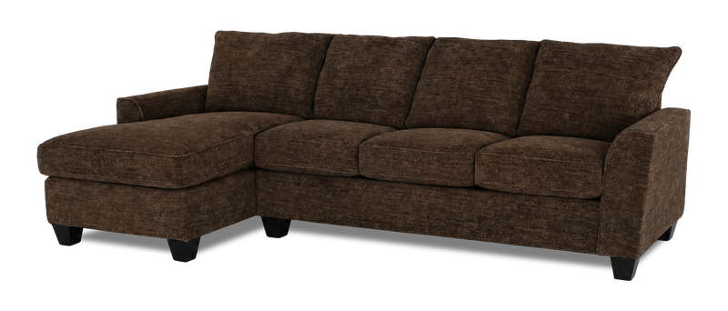 Sofa avec fauteuil long de gauche personnalisable Arc de Sofa Lab fabriqué au Canada en tissu - Plush Chocolate