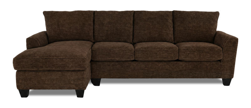 Sofa avec fauteuil long de gauche personnalisable Arc de Sofa Lab fabriqué au Canada en tissu - Plush Chocolate