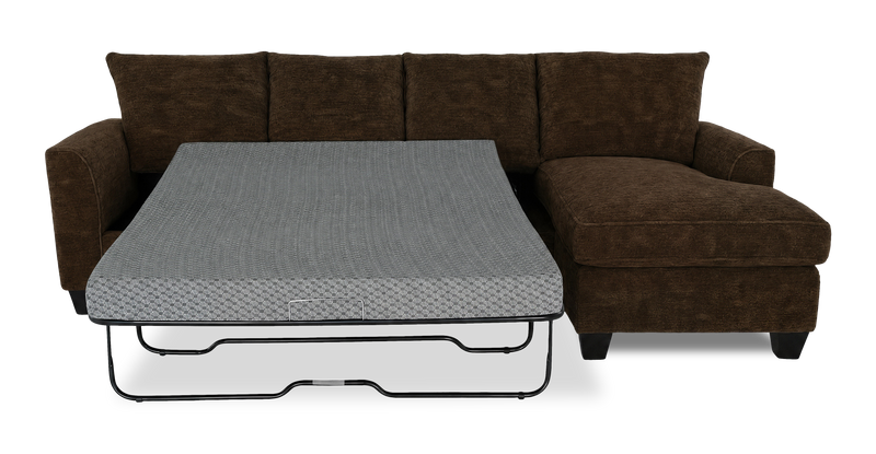 Sofa-lit sectionnel de droite personnalisable Arc de Sofa Lab fabriqué au Canada en tissu - Plush Chocolate