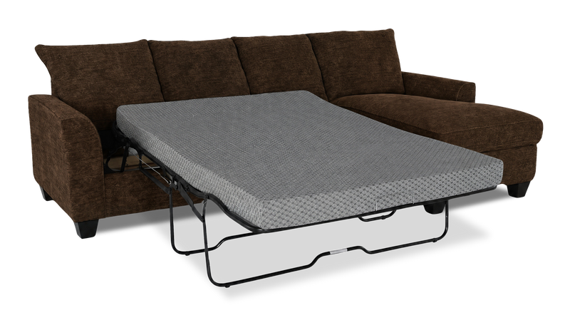 Sofa-lit sectionnel de droite personnalisable Arc de Sofa Lab fabriqué au Canada en tissu - Plush Chocolate