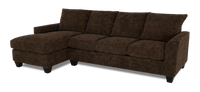 Sofa-lit sectionnel de gauche personnalisable Arc de Sofa Lab fabriqué au Canada en tissu - Plush Chocolate