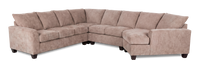  Sofa sectionnel de droite 4 pièces avec fauteuil enveloppant personnalisable Arc de Sofa Lab fabriqué au Canada en tissu - Chenille Praline