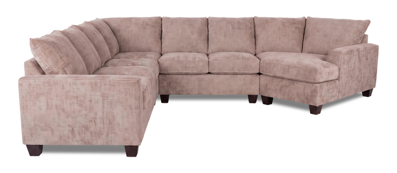 Sofa sectionnel de droite 4 pièces avec fauteuil enveloppant personnalisable Arc de Sofa Lab fabriqué au Canada en tissu - Chenille Praline