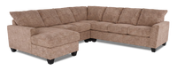 Sofa sectionnel de gauche 4 pièces avec fauteuil long personnalisable Arc de Sofa Lab fabriqué au Canada en tissu - Chenille Praline