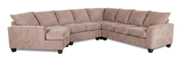 Sofa sectionnel de gauche 4 pièces avec fauteuil enveloppant personnalisable Arc de Sofa Lab fabriqué au Canada en tissu - Chenille Praline