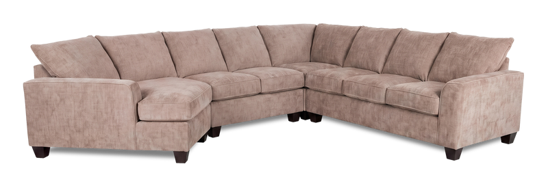 Sofa sectionnel de gauche 4 pièces avec fauteuil enveloppant personnalisable Arc de Sofa Lab fabriqué au Canada en tissu - Chenille Praline