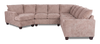 Made in Canada Customizable Sofa Lab Arc 4-Piece Left-Facing Sectional with Cuddler - Chenille Praline | Sofa sectionnel de gauche 4 pièces avec fauteuil enveloppant personnalisable Arc de Sofa Lab fabriqué au Canada en tissu - Chenille Praline