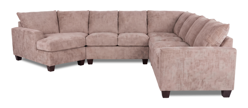 Sofa sectionnel de gauche 4 pièces avec fauteuil enveloppant personnalisable Arc de Sofa Lab fabriqué au Canada en tissu - Chenille Praline