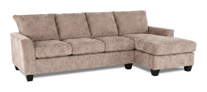 Sofa avec fauteuil long de droite personnalisable Arc de Sofa Lab fabriqué au Canada en tissu - Chenille Praline